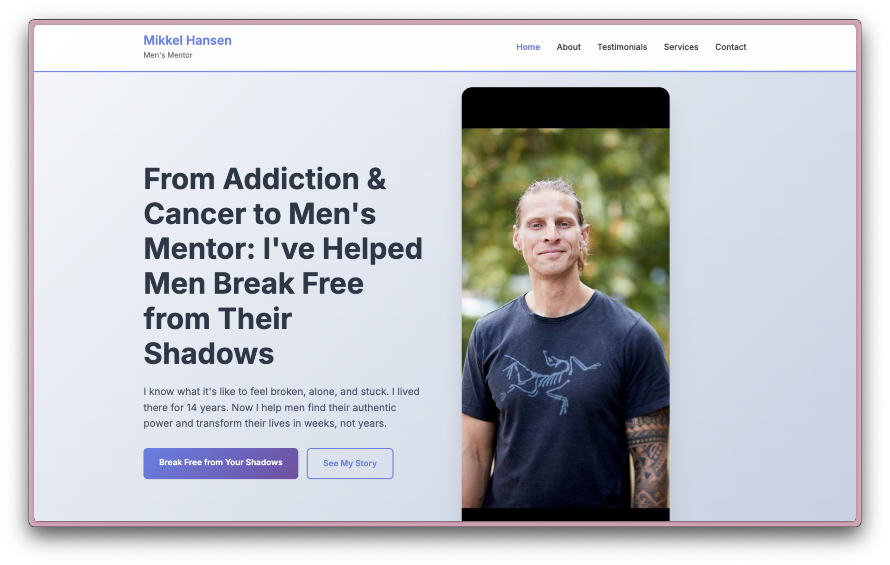Mikkel Hansen's professional men's mentoring website